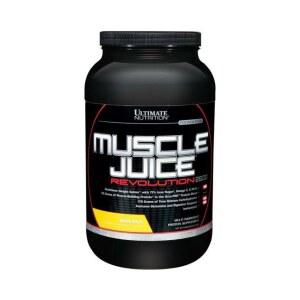 궁극의 근육 주스 레볼루션 2600 체중 증가, 글루타민, 미셀 카제인 및 시간 방출 복합 탄수화물, 바나나 단백질 분말, 4.69파운드