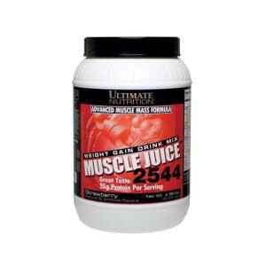 얼티밋 뉴트리션 머슬 주스, 체중 증가 믹스 - 남녀용 매스 게인 운동 파우더 55g 단백질로 제지방 근육 성장 및 면역 지원 보충제 딸기, 4.96파운드