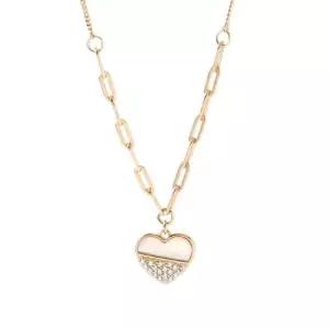 여성은목걸이 비쥬홀릭 실버925 골드도금 자개 러브하트 목걸이