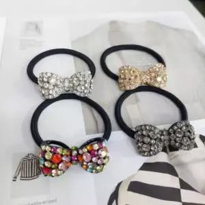 [반려] 국내제작 볼륨 리본 컬러 큐빅 고급 메탈 팔찌 머리끈