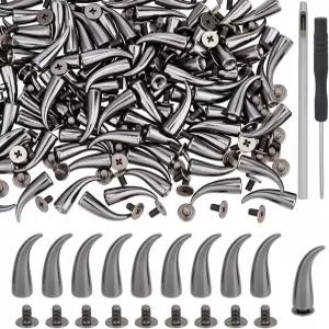 OLYCRAFT 50 세트 20mm/0.78 인치 고양이 발톱 스터드 및 스파이크 스크류백 있는 나사 포함 검은색 1pc 홀