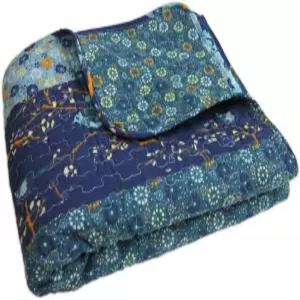 러쉬 데코 로얄 엠파이어 리버서블 코튼 스로우 블랭킷 50인치 W x 60인치 L 피콕 - 침대용 소파 보호