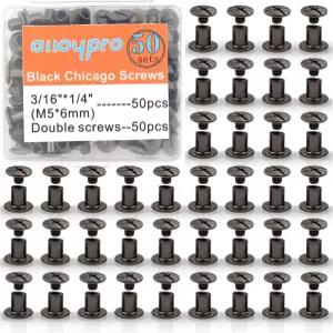 건 메탈 시카고 바인딩 나사 모듬 키트 네일 리벳 버튼 DIY 가죽 장식 북바인딩 원형 플랫 헤드 스터드