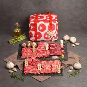 [정립한우갈비명작] 1++등급 마장동 투뿔한우세트 갈비살 6종 (총1.4kg)