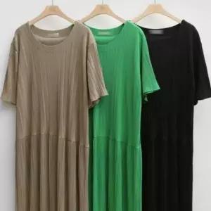 [SBD] 원피스 의류 스판 웨이브 307P656S 주름 빅사이즈