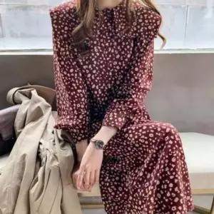 [SBD] 하객룩 롱원피스 루즈핏 카라 랩 쉬폰 데일 봄원피스