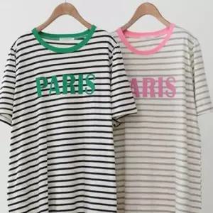 [SBD] 빅사이즈 단가라 의류 306P490S 롱원피스 배색