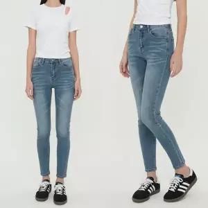 [하프클럽/]여자 하이웨이스트 히든밴딩 슬림핏 앵클 데님 청바지