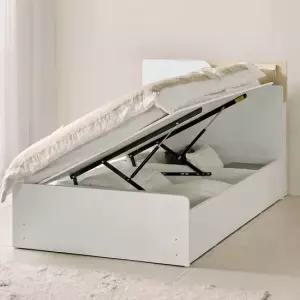 상일리베가구 라운디 투톤에디션 LED 모션 리프트업 빅수납 침대 SS(본넬매트 포함)