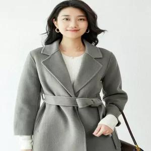 캐시미어 반코트 핸드메이드 울 벨트