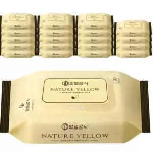 알뜰공식 네이처 옐로우 물티슈 캡형 100매 20개