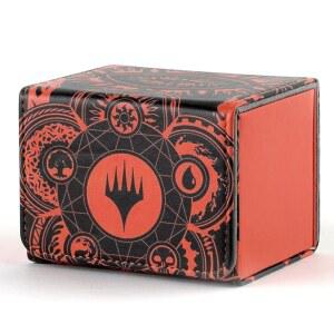 [미국배송] MTG 카드용 덱 박스 트레이딩 커맨더 케이스 120개 이상의 슬리브 카드 PU 가죽 마그네틱 수집 카드 보관함 TCG 매직 카드(오렌지)에 적합