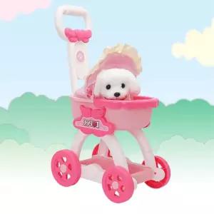 움직이는 강아지인형 세트 강아지 유모차 장난감 발달