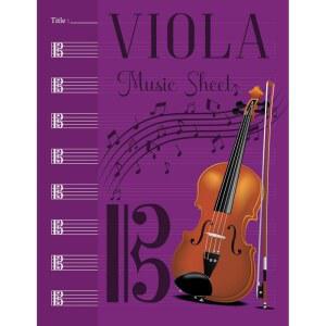 [미국배송] 비올라 악보: 빈 원고 음악 스태프와 알토 클레프 종이 악보 작곡 | 노트용 와이드 스토브