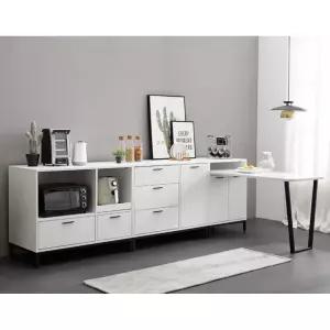 큰주방 화이트/그레이 광파 렌지 수납장 식탁 세트 렌즈 렌즈대 전자레인지