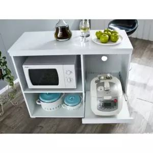 원룸 식탁활용 심플 화이트 렌지 밥솥 수납장 24평 거실 보조 아파트 부엌