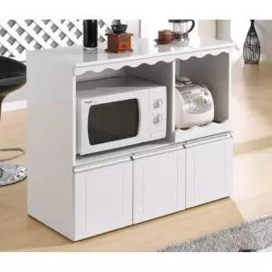 로맨틱 원룸 화이트 보조조리대 렌지 밥솥 수납장 수납형 식탁 아일랜드