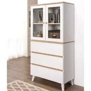 아이방 모던 화이트 3단서랍형 유리 수납장 서랍장 아동용 유아 여자아이