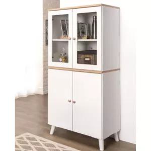 아이방 모던 화이트 도어 수납장 (높이1480mm) 쥬니어 장롱 아동용 애기