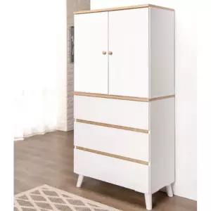 북유럽 화이트 3단서랍 아이 옷 수납장 72cm 아가 신생아 주니어 아기 행거