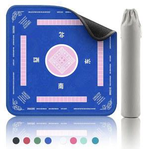 2F22E 마작 매트 - 미끄럼방지 소음감소 게이밍 32.4x32.4인치 / 포커 보드게임 카드 게임 도미노즈 (파란색)