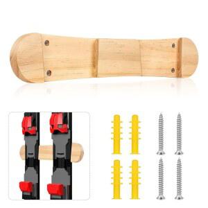 푸티에 미니멀리스트 우드 스키 랙, 스노보드 디스플레이 룸 벽걸이 홀더 보관 랙 차고