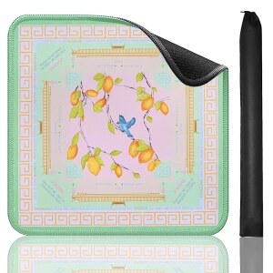 종얀스 인쇄 아메리칸 러닝 마작 매트(33 u201Dx33 u201D) 미끄럼방지 소음감소 포커 보드게임 도미노 카드용 테이블 매트