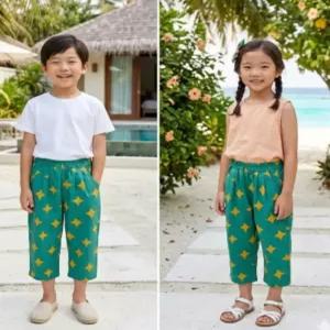 리틀밥독 키즈 여름옷 루시아바지 남여아 키즈 시원한소재 간절기 팬츠 M242MPT25