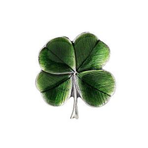 댄포스 퓨터 포 클로버 브로치 핀 | 핸드캐스트 1.25인치 샴록 세인트 패트릭스 데이 미국산 버몬트 장인 럭키 아이리시 라펠 악세사리 수트와 스카프용