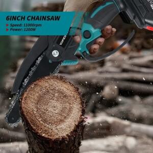 요피드라 미니 6인치 전기 체인톱 무선 절단기 마키타 18V 배터리용 온도 조절 모터 탑재