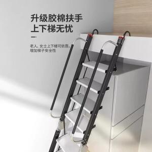 내구성 있는 접이식 사다리 알루미늄 합금 가정용 다락방 난간 등반 장식