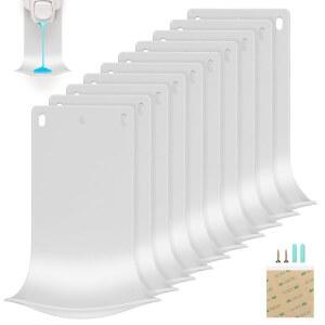 ZIOZERTT 10PCS 디스펜서 드립 트레이 벽걸이 비누 브라켓 세탁 세제 캐처로 흘러내림 분사 방지 청소하기 쉬운 (흰색)