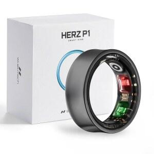 여성 남성을 위한 Herz P1 스마트 링 - (사이즈 6) 24/7 지표 헬스 트랙스 20+ 생체 인식 6일 배터리 수명 방수 스테인리스 스틸 iOS Android용 무료 앱 구독 없음