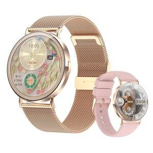 여성 초슬림 스마트 워치(통화 / 2밴드 올 메탈) 41mm 1.32인치 AMOLED 초투명 화면 헬스 트래커(SpO2 심박수 수면 추적 기능 포함) 삼성 Android용 방수 워치