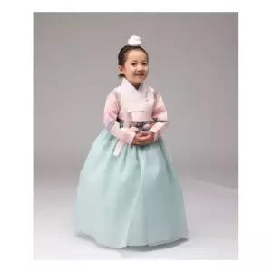 연아색동분홍저고리+날개민트 브로찌포함 여아한복 한복 유아 아동 세트 설 명절 성인