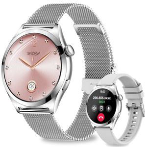 니올리나 여성 스마트워치 1.27인치 TFT 터치스크린 답변/전화 걸기 120개 이상의 스포츠 /HR / 수면 /SpO2 모니터를 갖춘 액티비티 헬스 트래커 안드로이드 iOS용 IP68 방수 기능(실버)