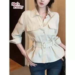 [하프클럽/]커드벨티드7부셔츠