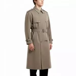 AURALEE 울 캐벌리 트윌 라미네이트 트렌치코트 올리브 브라운