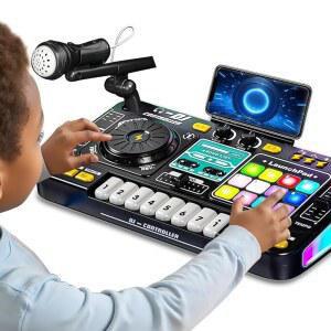 DJ 믹서 컨트롤러 테이블 LED 조명 사운드 효과 마이크 피아노 보드 주요 악기 생일 선물 장난감 3 4 5 6 7 세 소년 소녀용