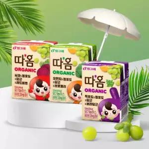 빙그레 따옴 유기농주스 사과 오렌지 적포도 120ml 24팩