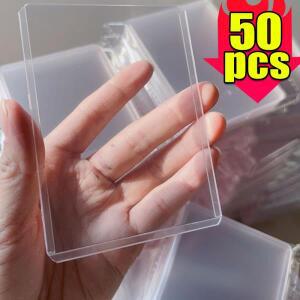 50-1팩 35PT 투명 카드 슬리브 PVC 플라스틱 게임 홀더 커버 수집용 트레이딩