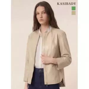 카시바디 프리미엄 양가죽 노카라 집업 레더 자켓