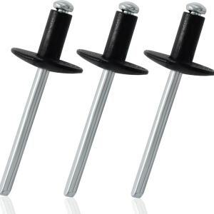 620개 대형 플랜지 알루미늄 블라인드 리벳 돔 헤드 팝 액세서리 설치용 블랙 반원형