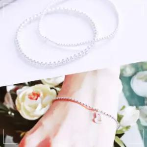 체인 베이직 포인트 하트 은 팔찌 실버 볼 QW02E981