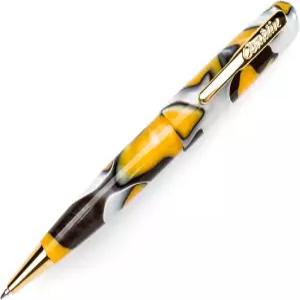 콘클린 올 아메리칸 볼펜 인 옐로스톤 - 독특한 옐로 브라운 화이트 디자인 전문가와 펜 애호가를 위한