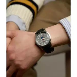 후아유 LLOYD [로이드X후아유] 콜라보 베어 남성 가죽 시계 (블랙-차콜) LL1G26203I 134063
