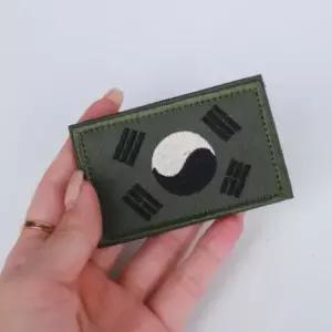 국방색 태극기 자수패치 찍찍이 밀리터리 와펜 대한민 태극기패치 태극기와펜 국기패치