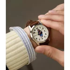 후아유 LLOYD [로이드X후아유] 콜라보 베어 남성 가죽 시계 (브라운-아이보리) LL1G26203I 134061