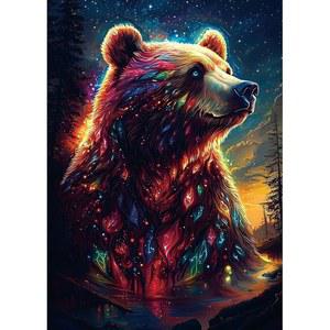 미니완 1000피스 퍼즐 컬러풀 브라운 베어 하드 챌린지 아트 직소 선물 생일파티 게임 패밀리 27.5 * 19.7인치 먼지 없는