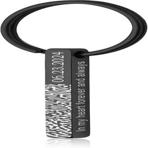 실제 지문 열쇠고리 - 3D 수직 막대 맞춤 각인 아버지 또는 어머니의 상실을 위한 추모 슬픔 선물 텍스트가